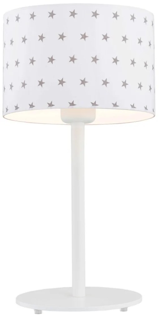 Veioza/Lampa de masa pentru camera copii MAGIC alba cu stele gri