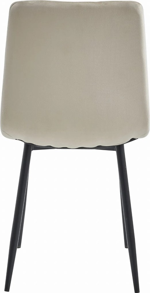 OFERTA Scaun de catifea beige LAVA cu picioare negre II. calitate