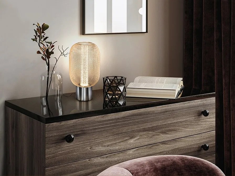 Veioza LED design modern Micron crom/auriu