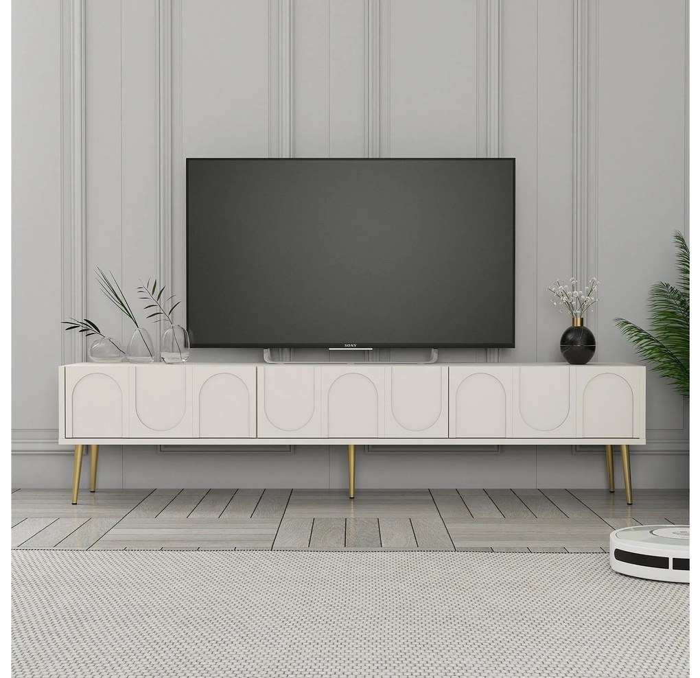 Masă TV/Dulap Bipemu 3 (crem + auriu) . 1095681