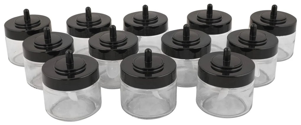 Set borcane de condimente Spice Jar Set   Genis Kasikli 12, Transparent, 30x20x20 cm