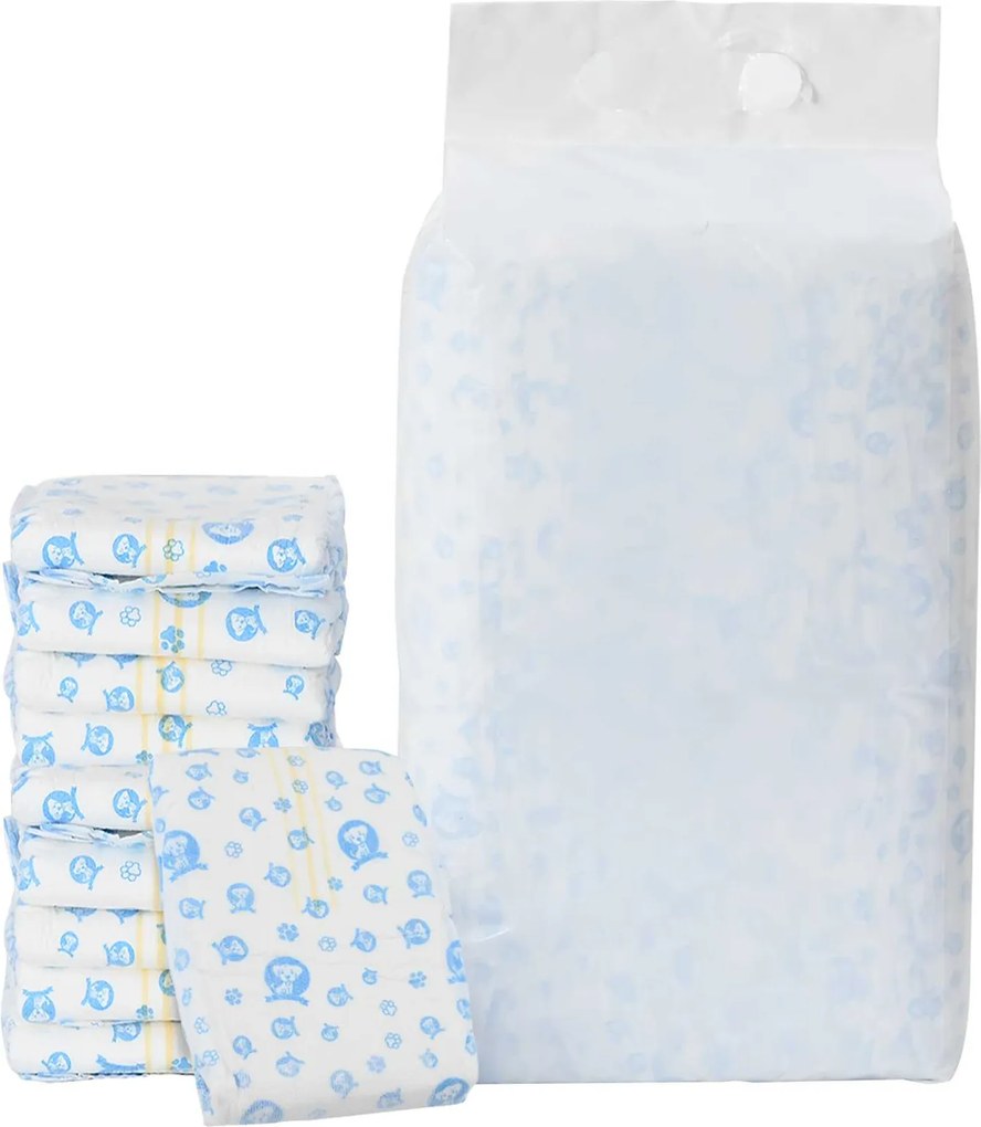 vidaXL Pampers de unică folosință pentru câini băieți 30 pcs Alb S