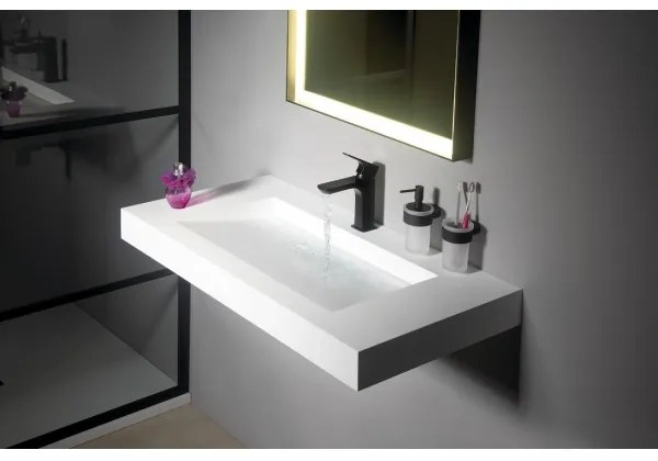 Suport de perete pentru periuțe de dinți Gedy PIRENEI sticlă alburie/negru