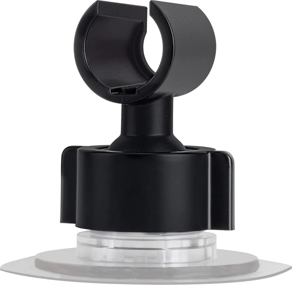 Suport pentru capul de duș negru autoadeziv din plastic Libertà – Wenko