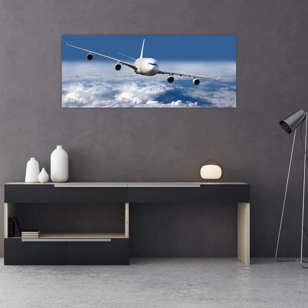 Tablou - Avion în nori (120x50 cm)