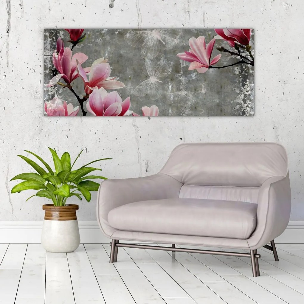 Tablou cu flori (120x50 cm)