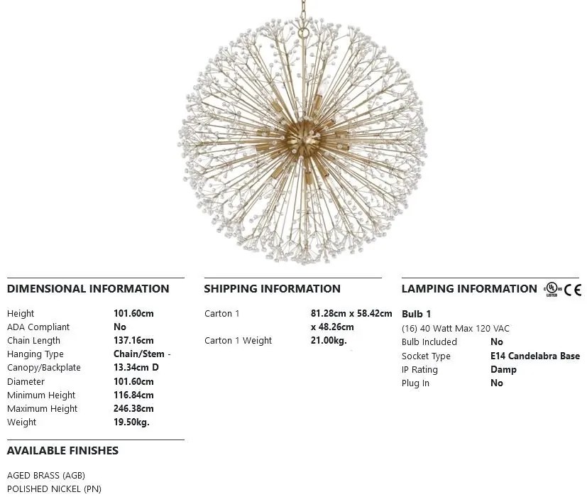 Candelabru LUX design modern DUNKIRK alama antichizata, cu 16 surse de lumina