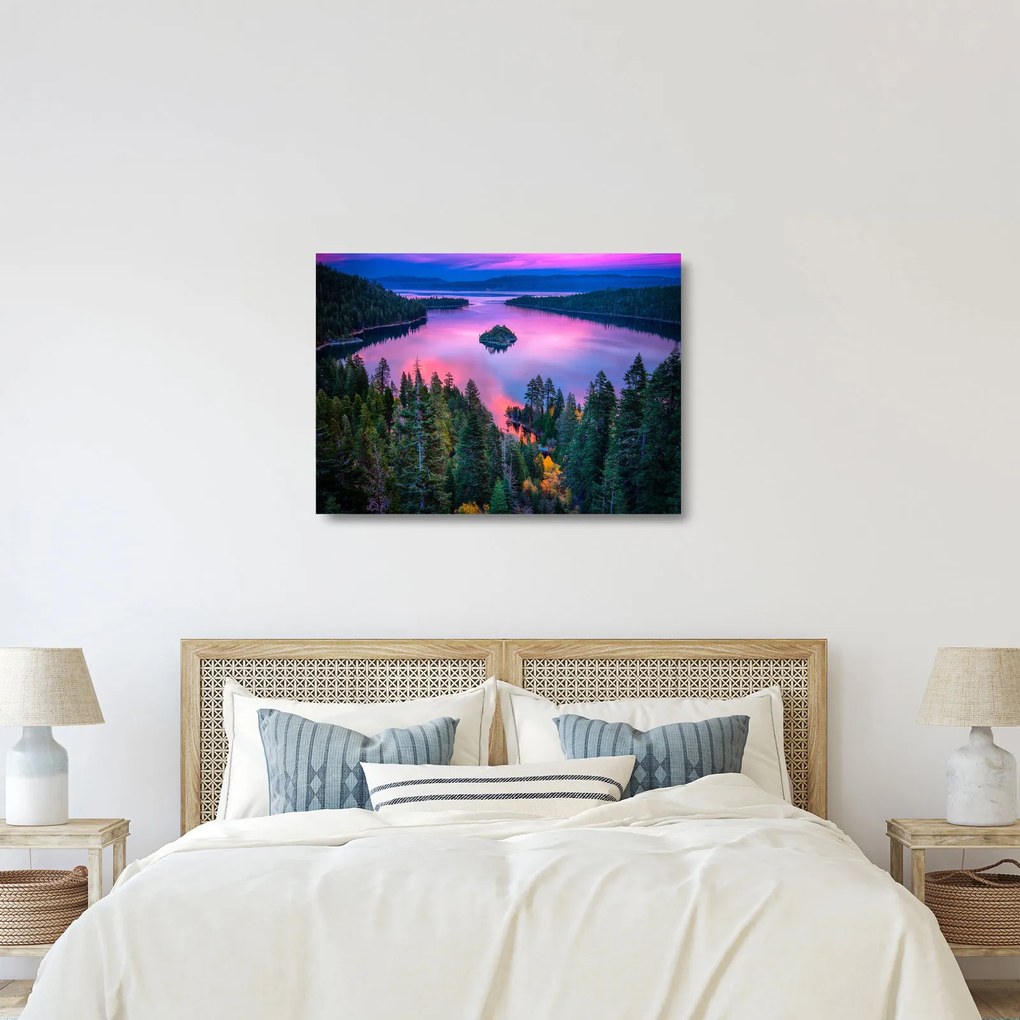 Tablou pe sticlă - Lacul Tahoe, Sierra Nevada, California, SUA (70x50 cm)