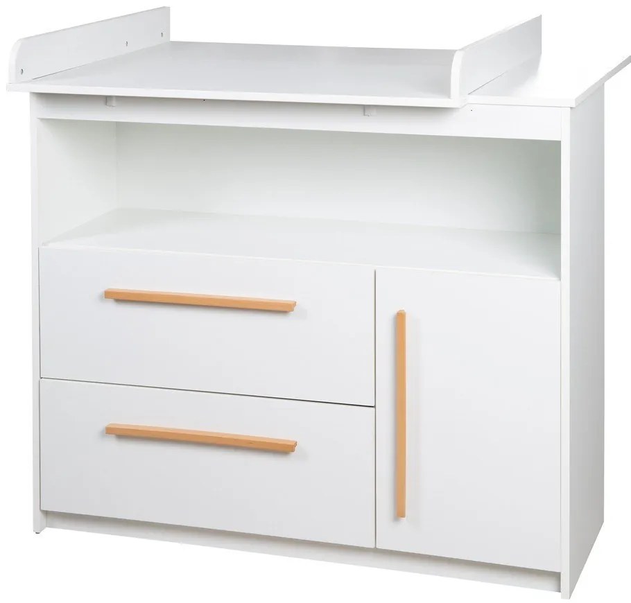 Comodă de copii albă joasă 107x98 cm Lilo – Roba