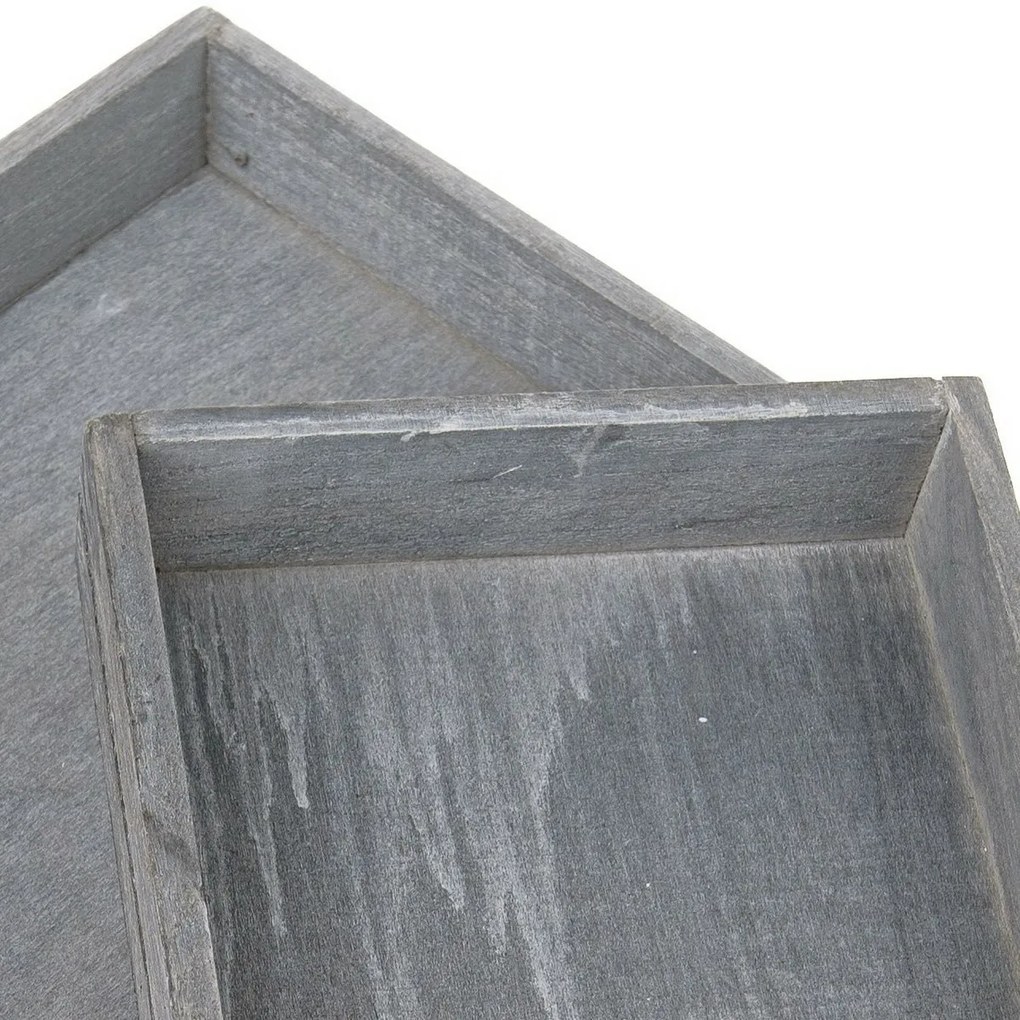 Set de 2 tăvi din lemn Firry, gri