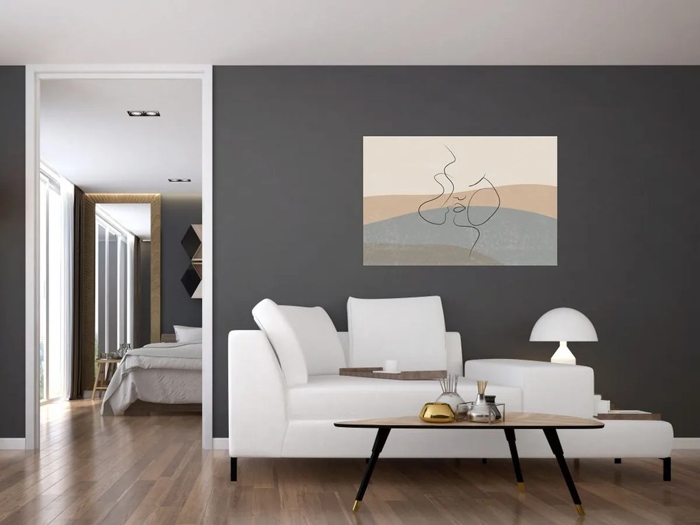 Tablou - Sărut de linie de artă (90x60 cm)