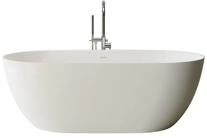Cada freestanding compozit Marmite Lagos, 167 x 81 cm, ovala, alb lucios 167 x 81 cm