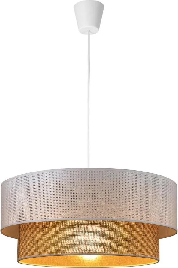 Lustră pe cablu BORHO 1xE27/60W/230V, diam. 40 cm, alb/jută