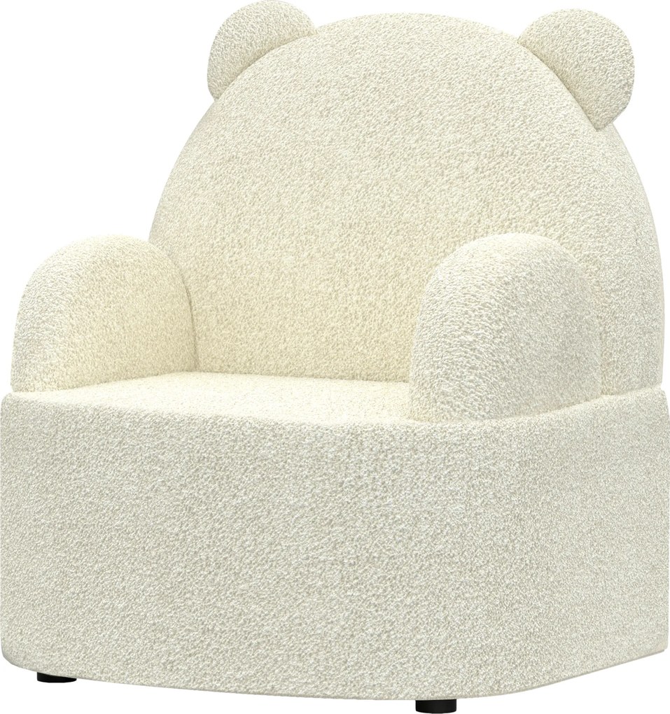 AIYAPLAY Fotoliu pentru copii, formă de ursuleț, Teddyfleece moale, până la 3 ani, 52x48x59 cm, Bej | Aosom Romania