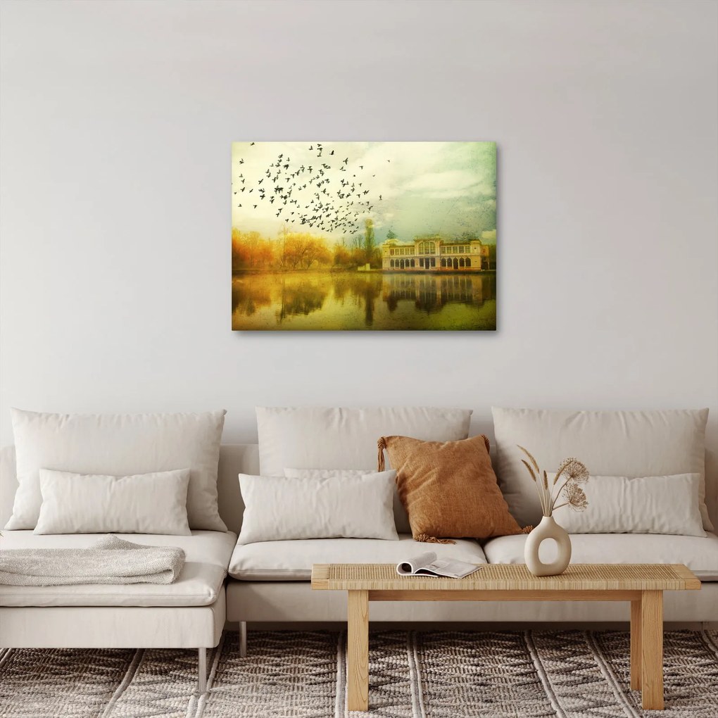 Tablou peisajului pictat cu sediul (70x50 cm)