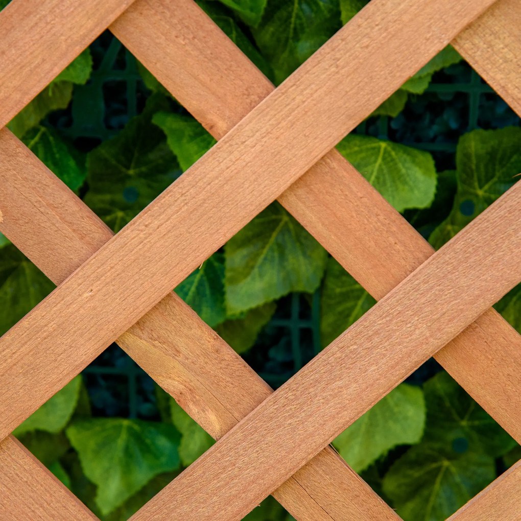 Outsunny Jardinieră cu spalier, bac de flori ridicat, pentru plante cățărătoare, legume, flori, din lemn masiv, interior și exterior, curte, grădină, balcon, 70 x 28 x 117 cm, maro | Aosom Romania