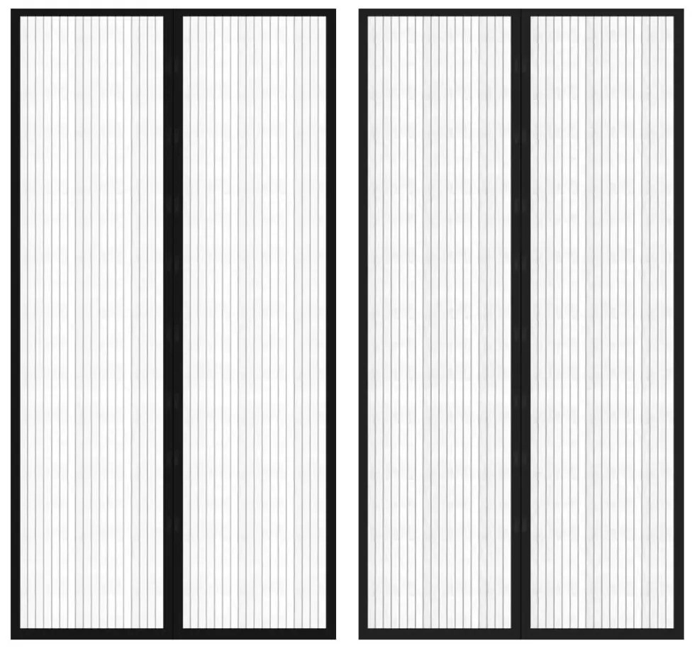 vidaXL Perdea anti insecte cu benzi scai, 210 x 100 cm, 2 buc, negru
