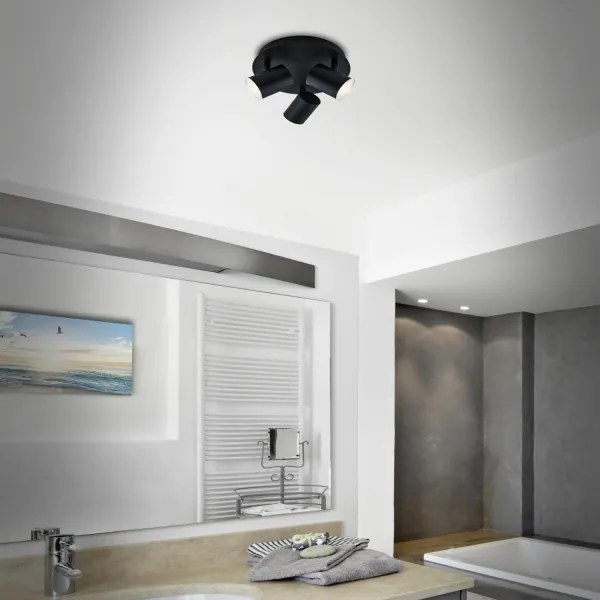 Spot pentru baie Briloner 10476229 3xGU10/5W/230V IP44 negru