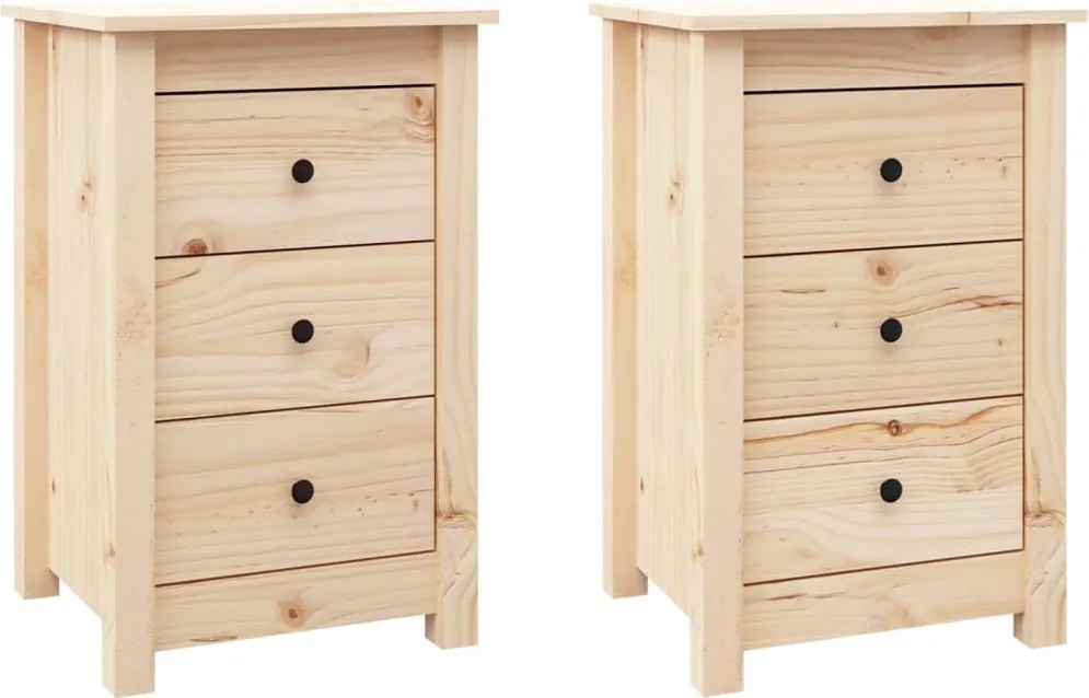 vidaXL Noptiere, 2 buc., 40x35x61,5 cm, lemn masiv de pin