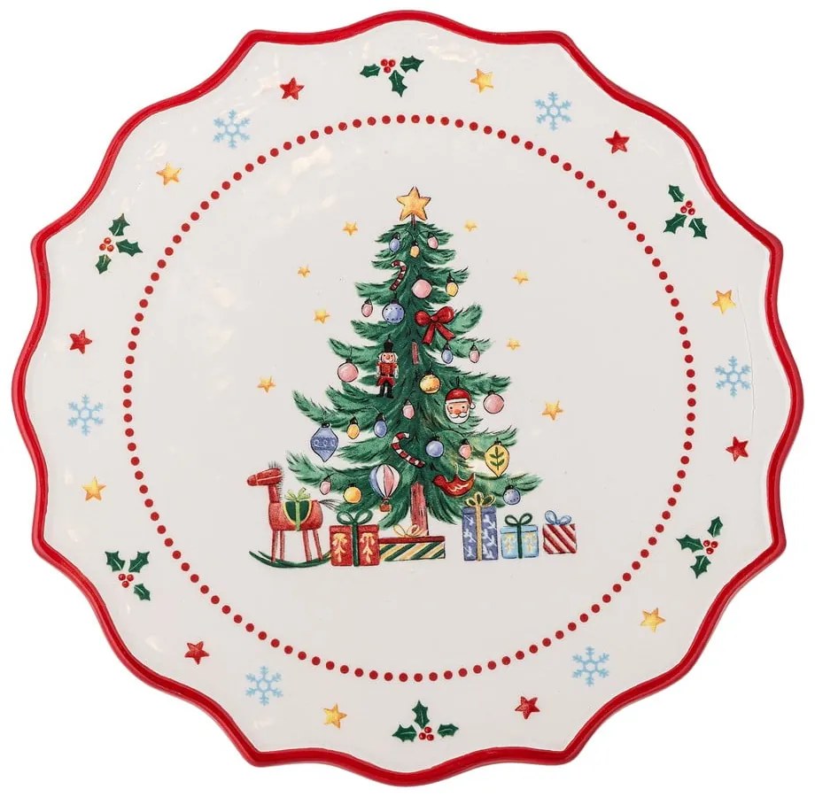 Platou etajat din ceramică cu model de Crăciun Naive – Bloomingville