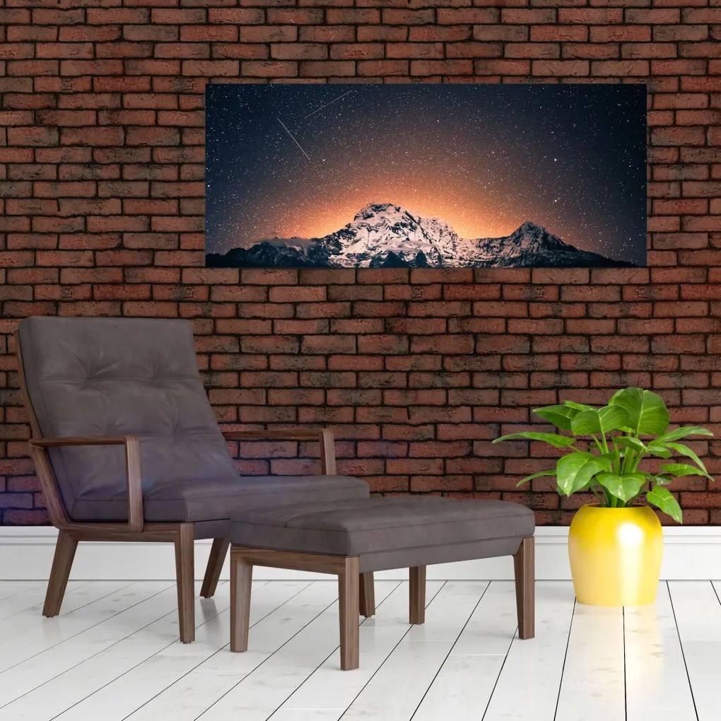 Tablou cu cerul nocturn cu munți (120x50 cm)