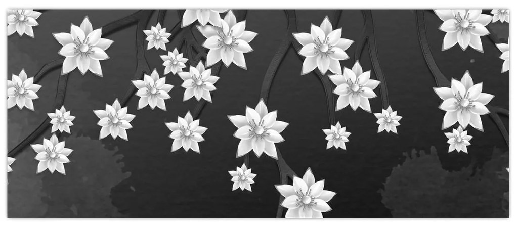 Tablou - Flori pe ramuri (120x50 cm)