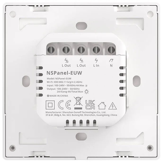 Intrerupator de Perete Smart Sonoff NSPanel Alb cu WiFi