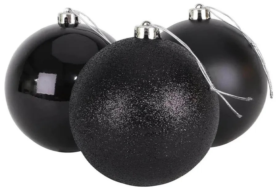 Set ornamente de brad, 112 piese, negru