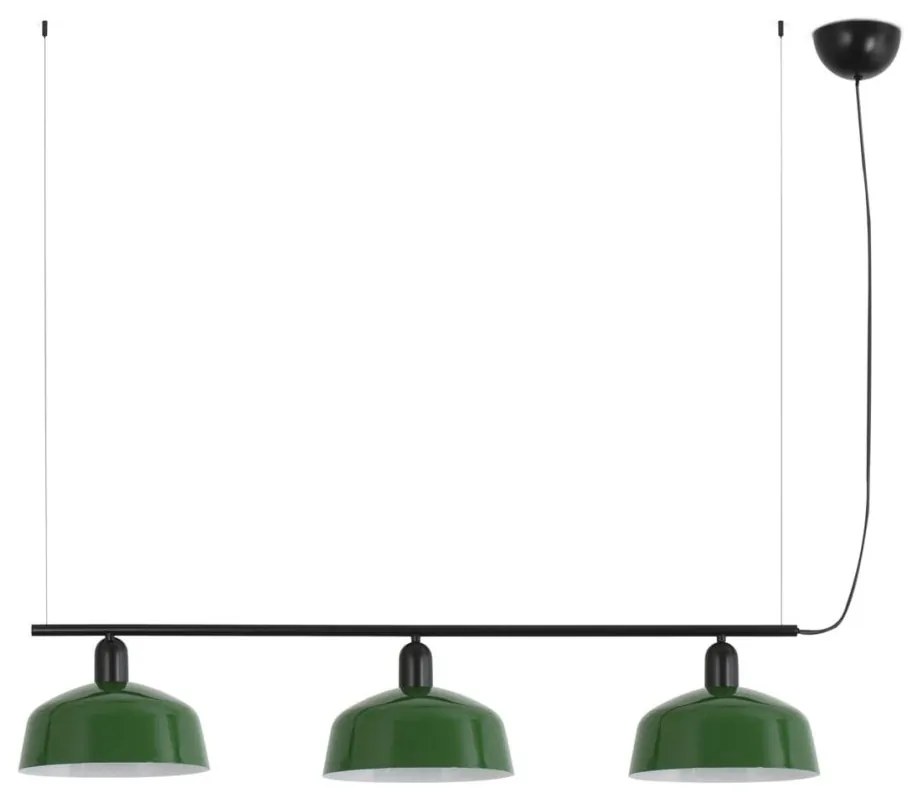 Lustra suspendata metal TATAWIN M 3L negru, verde