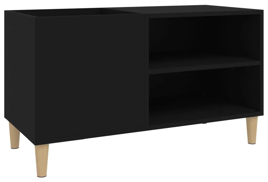 831942 vidaXL Dulap pentru discuri, negru, 84,5x38x48 cm, lemn prelucrat