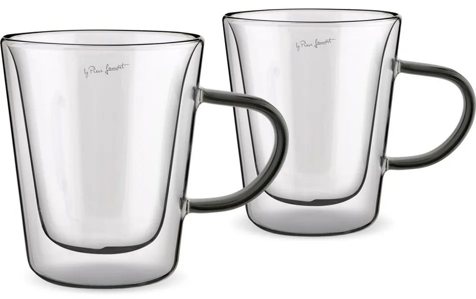 Lamart LT9120 Set de 2 pahare Tea Vaso, 300 ml,negru