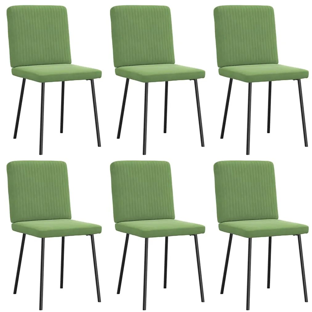 vidaXL Scaune de sufragerie, 6 buc, verde deschis, catifea