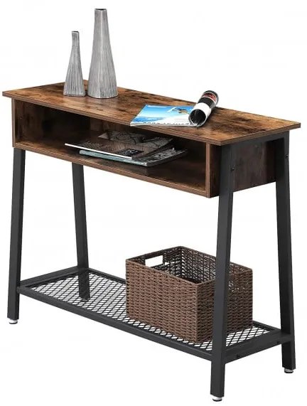Masa Consola Vintage, Maro Rustic, 100 x 34 x 80 Cm