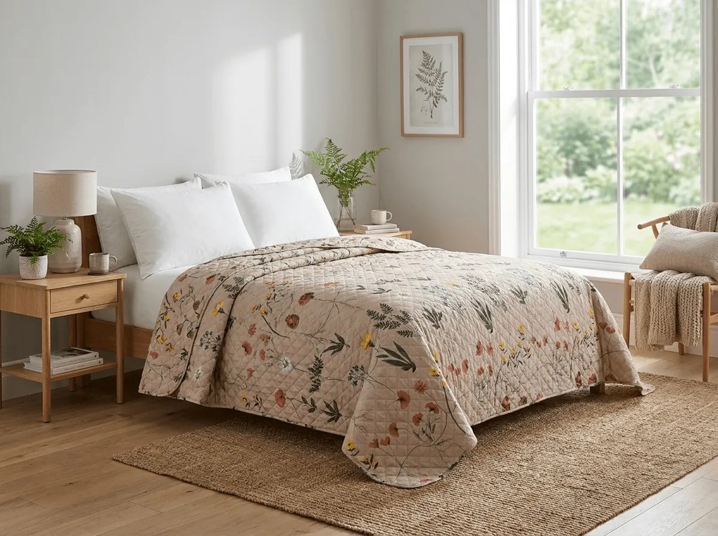 Cuvertura de pat HERBAR bej Dimensiune: 170 x 210 cm