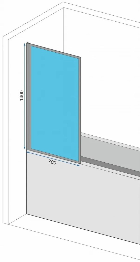 Paravan de cada Lagos Fix sticla - 70x140 cm