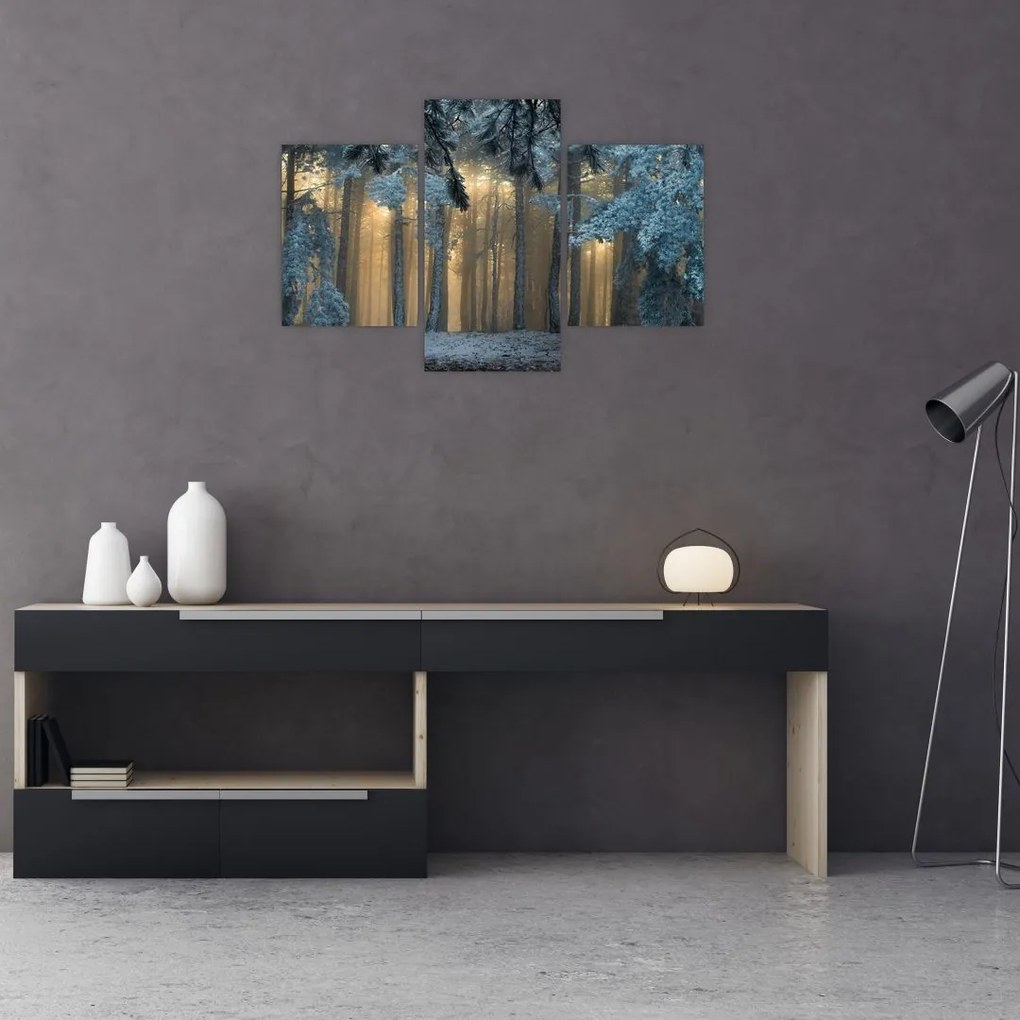 Tablou cu pădure înzăpezită (90x60 cm)