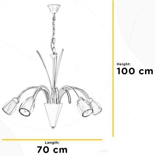 Lustră pe lanț ONLI ANTEA 5xE14/6W/230V
