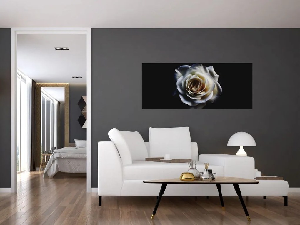 Tablou cu trandafir alb (120x50 cm)