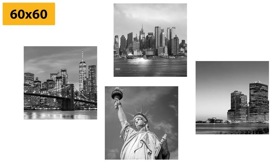 Set tablouri New York în design alb-negru