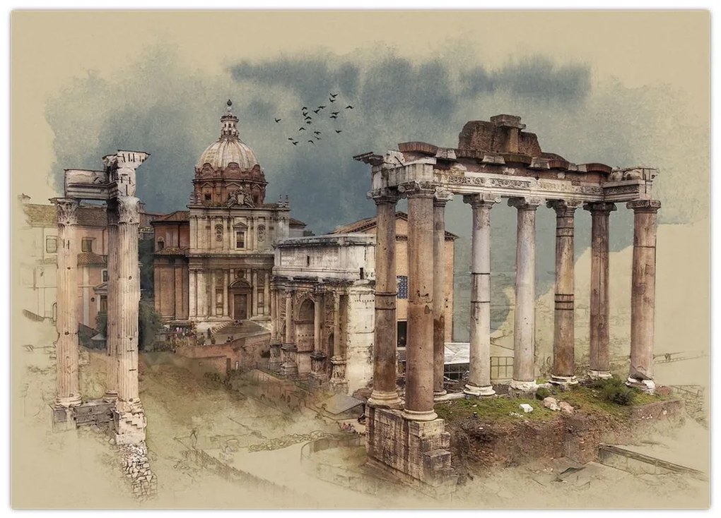 Tablou - Forumul Roman, Roma, Italia (70x50 cm)