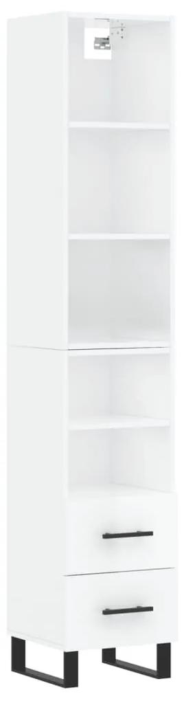 3189791 vidaXL Dulap înalt, alb extralucios, 34,5x34x180 cm, lemn prelucrat
