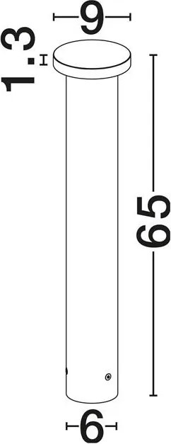 Stalp de exterior LED 3000K, IP65 BAST H-65cm corten