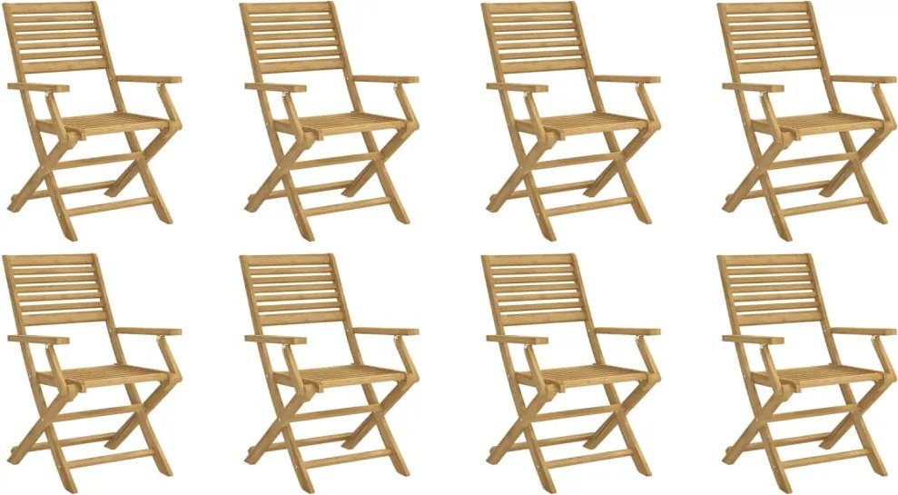 vidaXL Scaune grădină pliante 8 buc 54,5x61,5x86,5cm lemn masiv acacia
