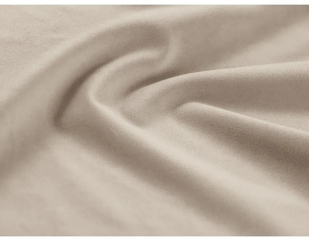 Colțar bej extensibil, cu spațiu de depozitare cu tapițerie din catifea (cu colț pe partea dreaptă-în formă de "U") Kyoto – Cosmopolitan Design