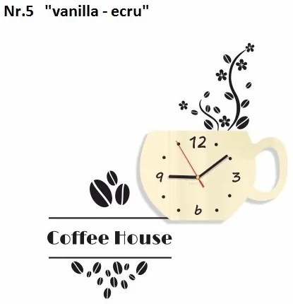 Ceas decorativ Coffee House pentru bucătărie Negru