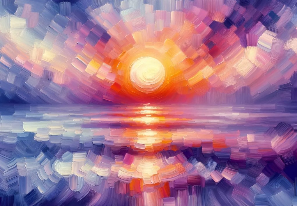 Fototapet - Apus de soare artistic colorat (147x102 cm)