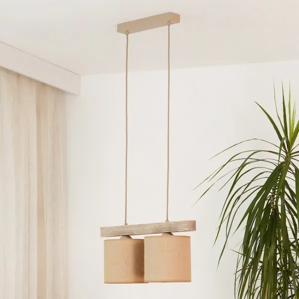 Lustră pe cablu Brilagi FOREST 2xE27/15W/230V pin/maro