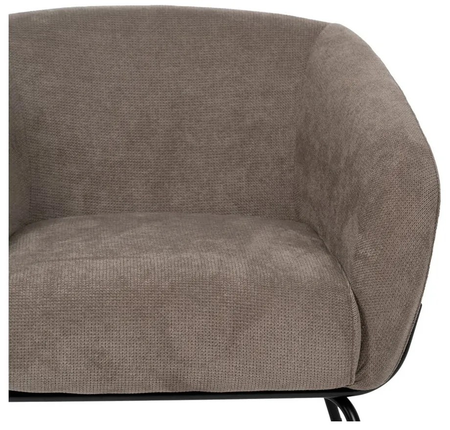 Fotoliu taupe cu tapițerie din chenille Classic – Ixia