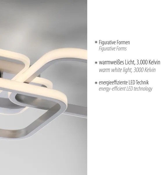 Plafonieră LED/36W/230V crom mat Leuchten Direkt 14117-55