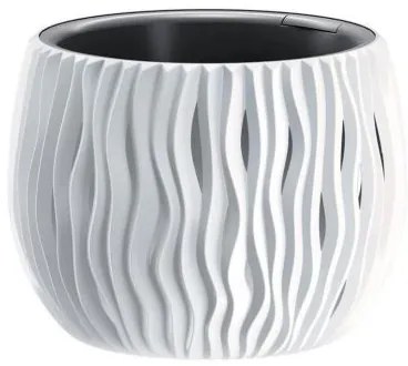 Ghiveci decorativ de flori, rotund, alb, 1.4 L, 18x13.6 cm Sandy Bowl